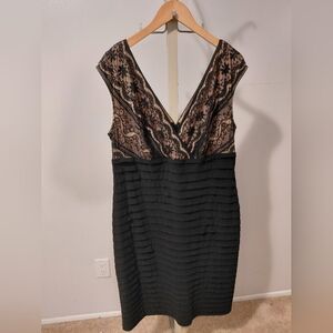 dressbarn Elegant Black and Brown Lace Dress